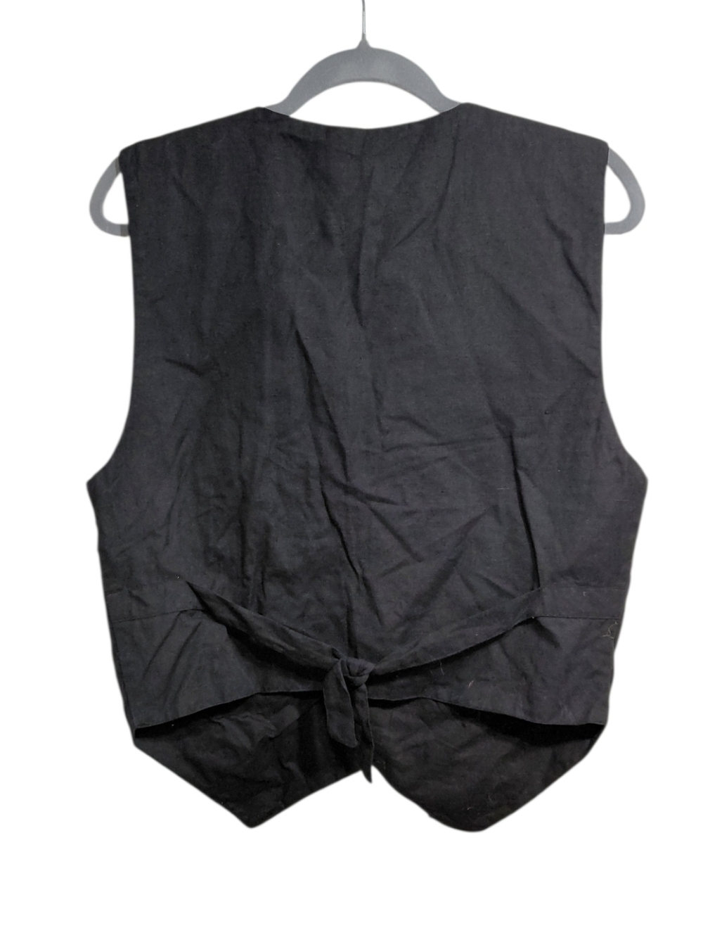Black Embroidered V-Neck Vest by Expressions - Picture 2 of 5